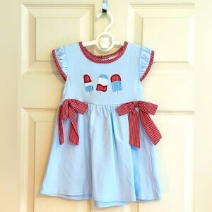 Blue and Red Kids Casual Dress